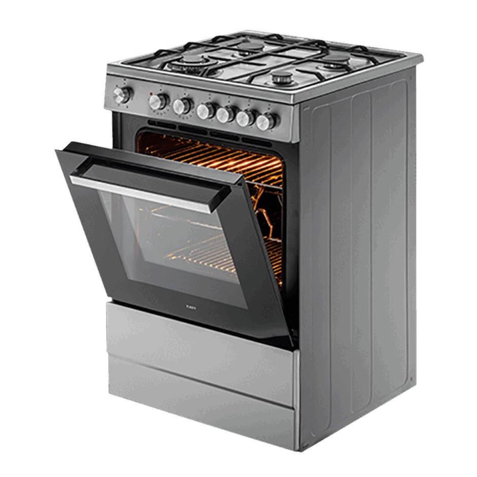 Buy KAFF 60 Litres 4 Burner Cooking Range with Electric Oven (KAB60SS, Silver) Online – Croma
