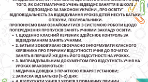 Оголошення для батьків про відвідування школи учнями!!! Хороша знахідка для кожного вчителя, допоможе вам у співпраці із батьками!