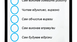 Планшет "Самоаналіз домашнього завдання"