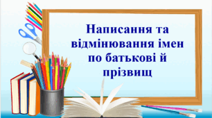 Презентація "Написання та відмінювання імен по батькові й прізвищ"