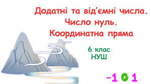 Додатні та від’ємні числа. Координатна пряма.