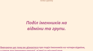 Поділ іменників на відміни і групи
