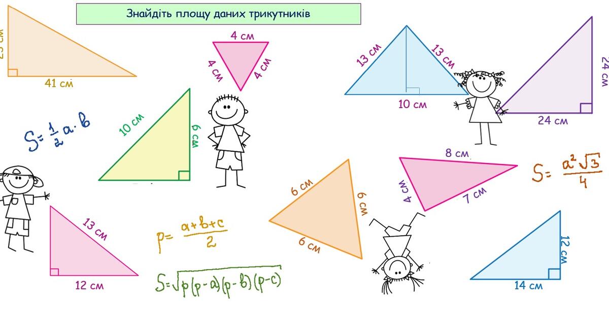 Картки з теми "Площа трикутника" | . Геометрія